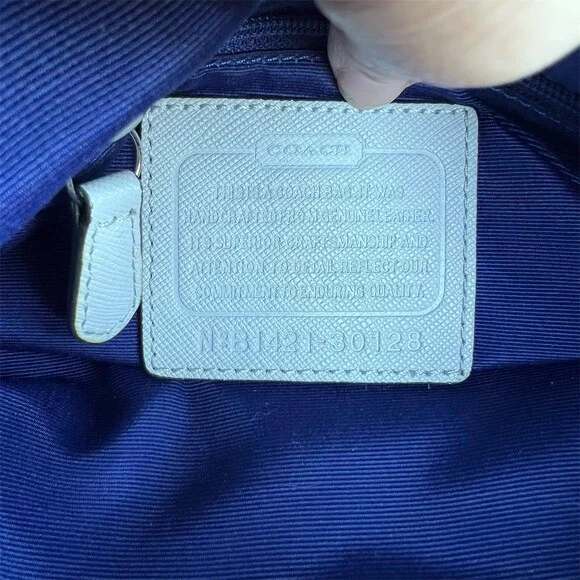 COACH Shoulder Bag Tote Satchel Carryall Women’s Light Blue w Silver Hardware - Picture 13 of 13